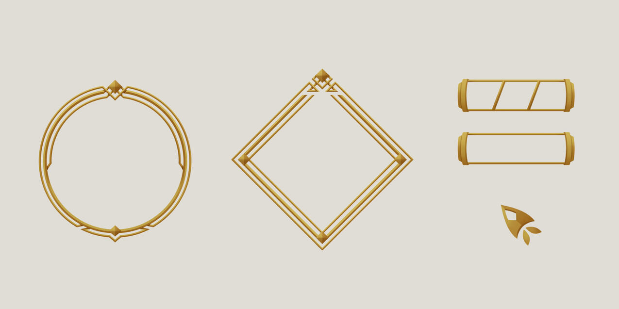 Polished assets for the ability icon border, passive ability icon border, confirm button border, and mouse cursor.