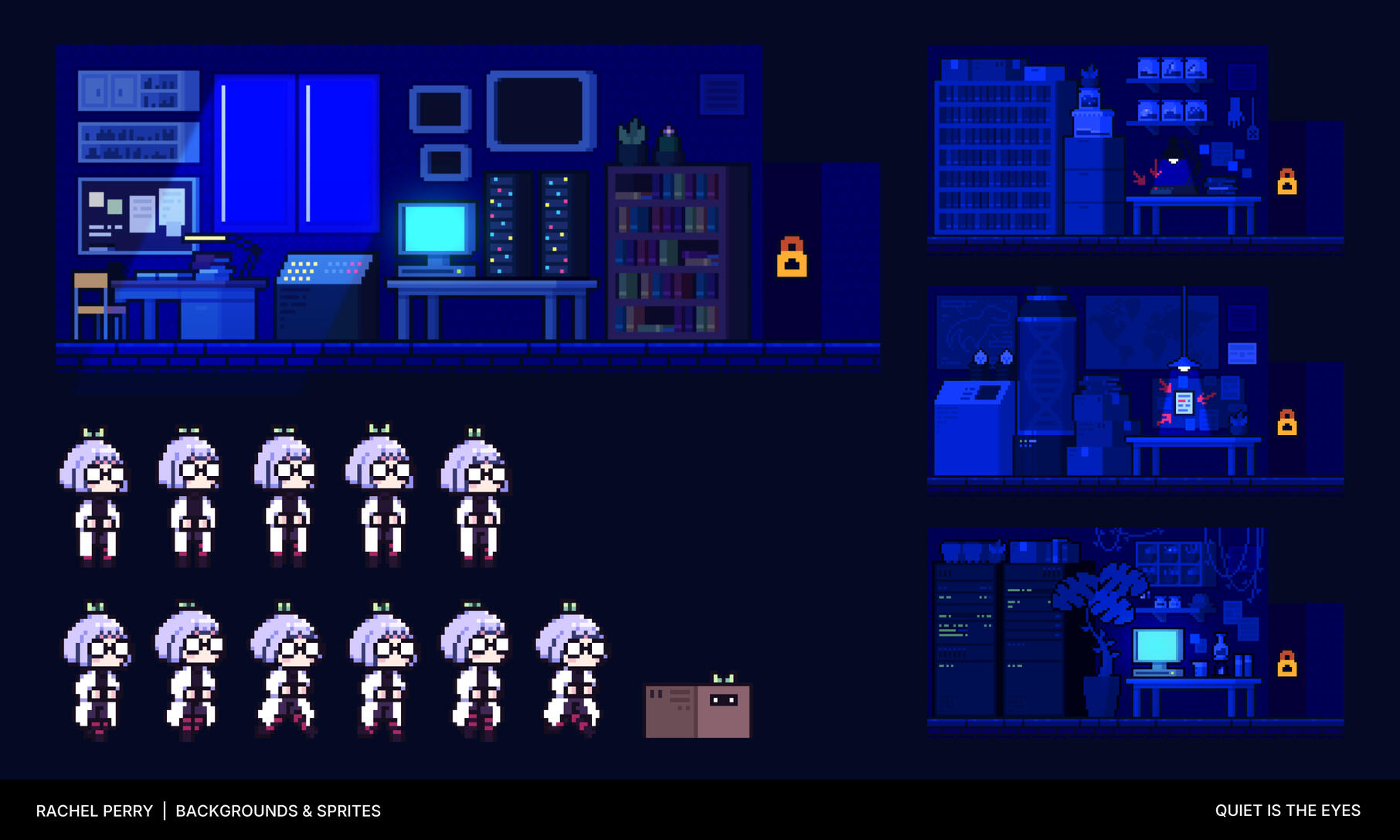 Backgrounds and sprites.